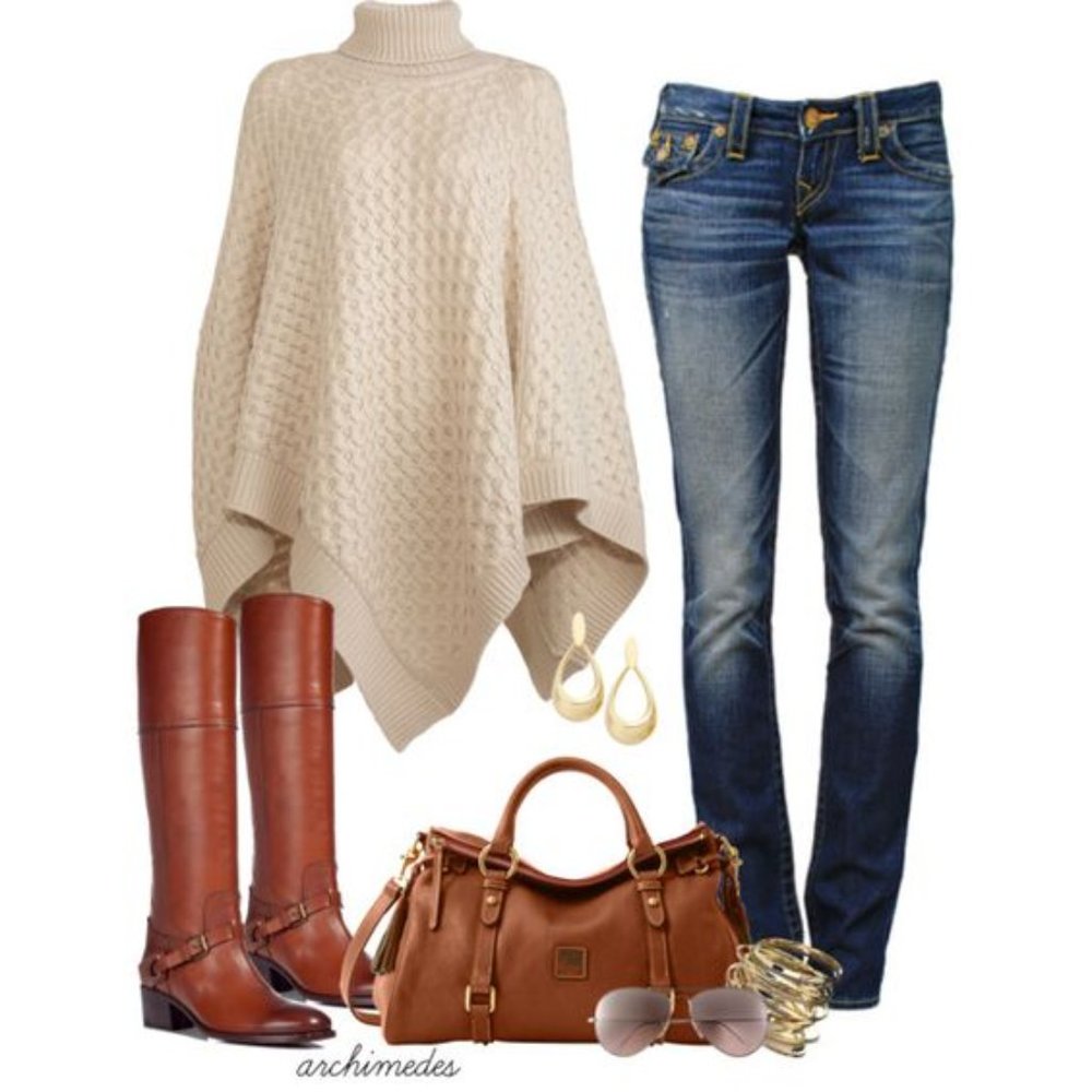 New Alpaca Wool Cable Knit V-Neck Sweater Poncho